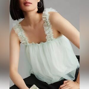 Anthropologie Tulle crop Top